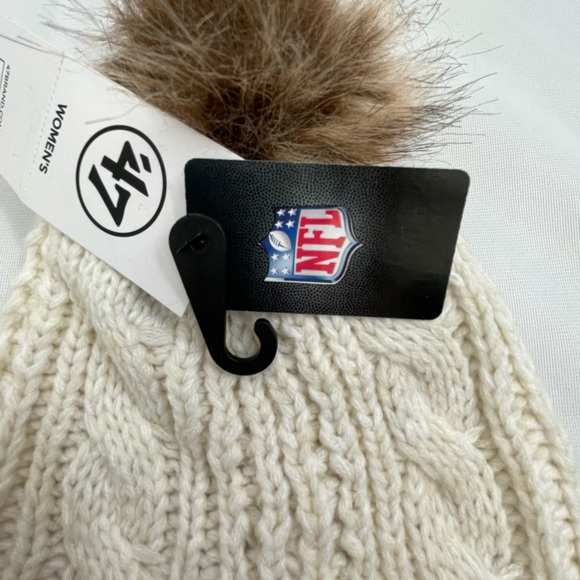 NWT Orleans Saints '47 Women's Meeko Cuffed Cream Knit Hat with Pom - Picture 4 of 4